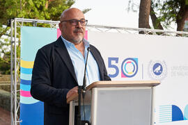 Juan Francisco Gutiérrez. Homenaje al personal jubilado o que cumple 25 años de servicio en la Universidad de Málaga. Jardín Botánico. Junio de 2022