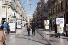 Exposición "La Universidad de Málaga del Siglo XXI". Calle Larios. Enero de 2017