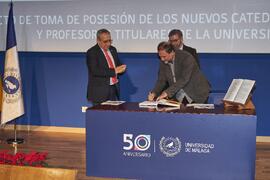 Toma de posesión de Salvador Haro González como catedrático del Área de Pintura de la Universidad de Málaga. Paraninfo. Diciembre de 2022