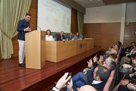 Intervención de Joaquín Sánchez. I Premios del Aula de Economía y Deporte de la Universidad de Málaga. Edificio del Rectorado. Febrero de 2024