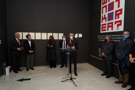 Intervención de Javier Parrondo. Inauguración de la exposición "Why not Korea?". Edificio del Rectorado de la Universidad de Málaga. Enero de 2022