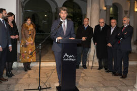 Gonzalo Otalecu. Inauguración de la exposición "Aguatintas por Seguiriyas", de Eugenio Chicano. Palacio Episcopal de Málaga. Enero de 2019