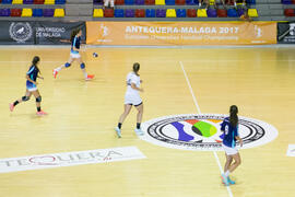 Partido Universidad de Málaga - Universidad de Primorska. Categoría femenina. Campeonato Europeo Universitario de Balonmano. Antequera. Julio de 2017