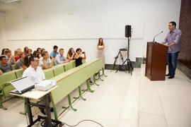 Intervención del alumno Joaquim Matins. Graduación de los alumnos del CIE de la Universidad de Málaga. Centro Internacional de Español. Julio de 2014