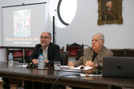 Pablo Aranda presenta el Aula de Cultura de Diario Sur con Eugenio Chicano. Sociedad Económica Amigos del País. Junio de 2019