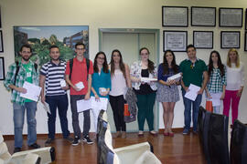 Premiados. Jornada de clausura del I Concurso de Creación de Empresas. Facultad de Ciencias Económicas y Empresariales. Málaga. Mayo de 2015