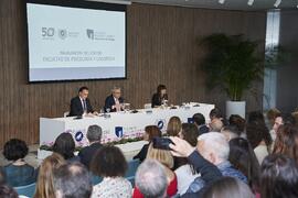 Mesa presidencial. Inauguración la nueva Facultad de Psicología y Logopedia de la Universidad de Málaga. Campus de Teatinos. Octubre de 2022