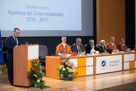 Apertura del Curso Académico 2016/2017 de la Universidad de Málaga. Salón de actos de la Escuela de Ingenierías Industriales. Septiembre de 2016