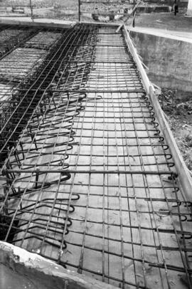 Málaga. Obras del puente del Arroyo de los Ángeles. Febrero de 1963