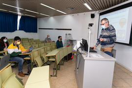 Aula de la Facultad de Ciencias de la Universidad de Málaga. Campus de Teatinos. Octubre de 2020