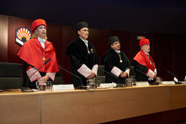 Mesa presidencial. Entrega de la Medalla de Oro de la Universidad de Córdoba a la Universidad de Málaga. Córdoba. Junio de 2022