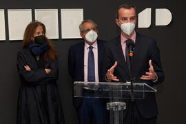 Intervención de Javier Parrondo. Inauguración de la exposición "Why not Korea?". Edificio del Rectorado de la Universidad de Málaga. Enero de 2022