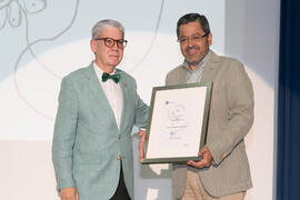 Entrega del Premio Periodismo Deportivo a Ignacio Gallego Jiménez en la Gala del Deporte Universitario 2017. Escuela Técnica Superior de Ingeniería de Telecomunicaciones. Junio de 2017